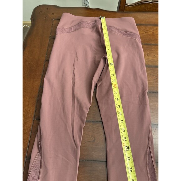 Lululemon Wunder Under Crop High-Rise 23" Flocked Everlux In Plumful Sz 12 - Picture 4 of 8